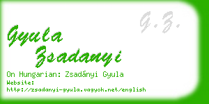 gyula zsadanyi business card