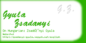 gyula zsadanyi business card